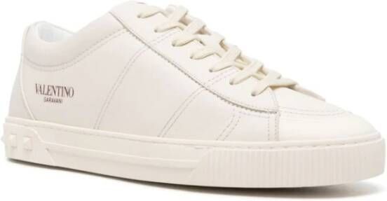 Valentino Garavani Witte Cityplanet Leren Sneakers White Heren