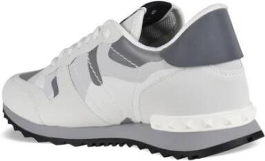 Valentino Garavani Witte en grijze Rockrunner Sneakers White Heren