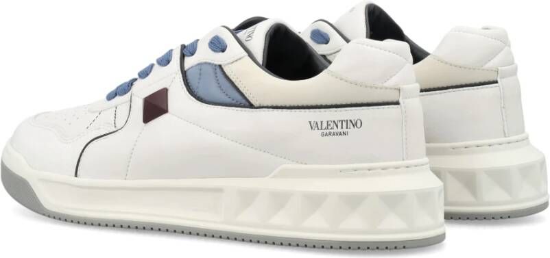 Valentino Garavani Witte lage sneakers met één stud White Heren