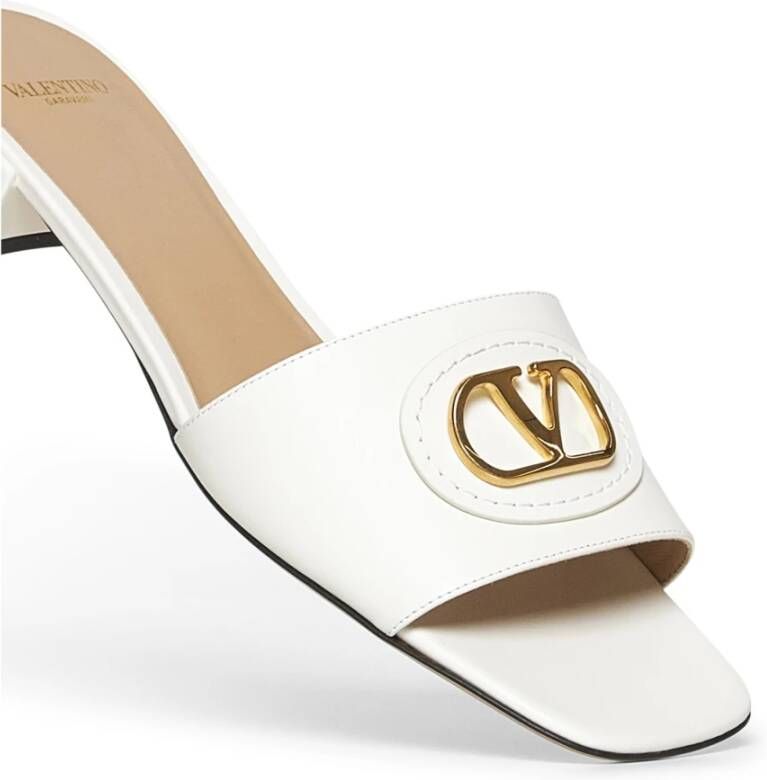 Valentino Garavani Witte leren sandalen met VLogo-element