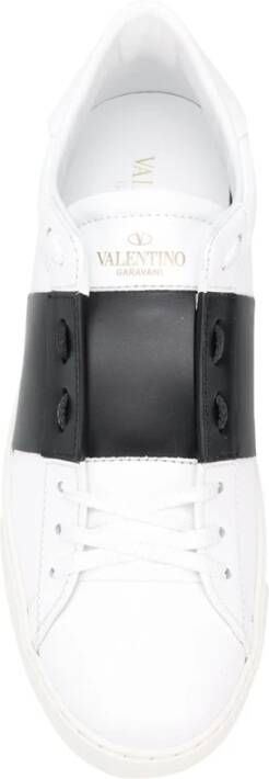 Valentino Garavani Witte leren sneakers met rubberen zool White Dames