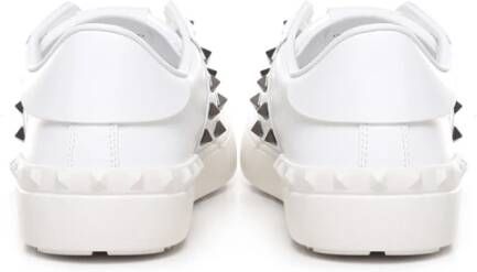 Valentino Garavani Witte Leren Sneakers met Stud Details White Heren