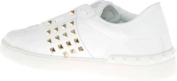 Valentino Garavani Witte Leren Sneakers Studs Vetersluiting White Heren