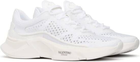 Valentino Garavani Witte Mesh Sneakers Dikke Zool White Dames