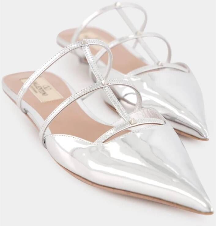 Valentino Garavani Zilveren Mini Rockstud Muiltjes