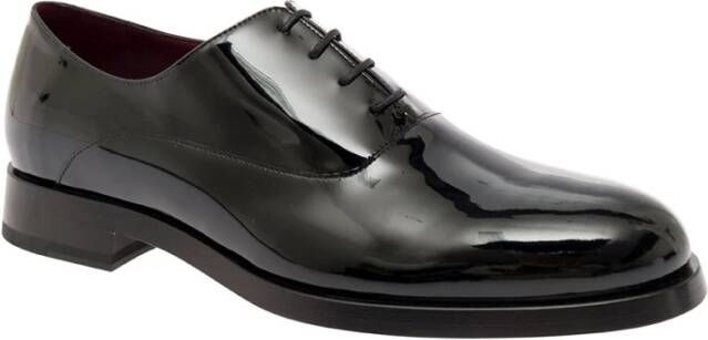 Valentino Garavani Zwart Lakleer Oxford Vetersluiting Black Heren