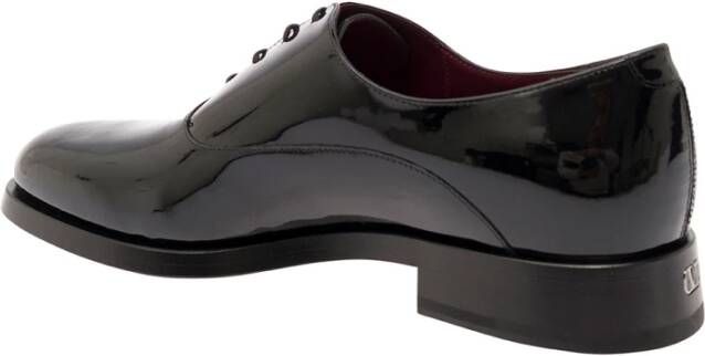 Valentino Garavani Zwart Lakleer Oxford Vetersluiting Black Heren