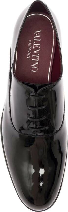 Valentino Garavani Zwart Lakleer Oxford Vetersluiting Black Heren