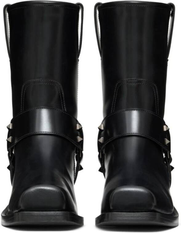 Valentino Garavani Zwarte Bikerlaarzen met Studs Black Dames