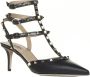 Valentino Garavani Studded leren enkelband hakken Black Dames - Thumbnail 9
