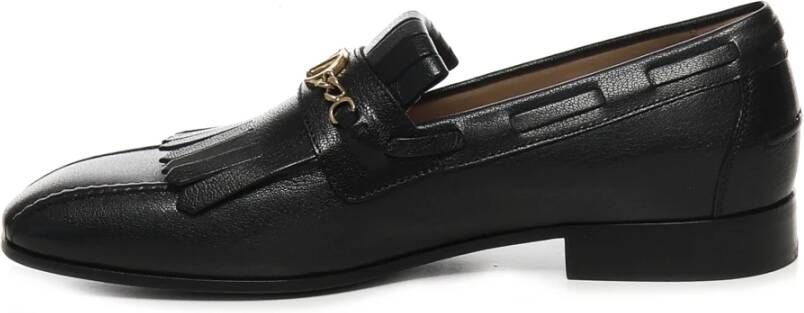 Valentino Garavani Zwarte Franje Platte Schoenen Italië