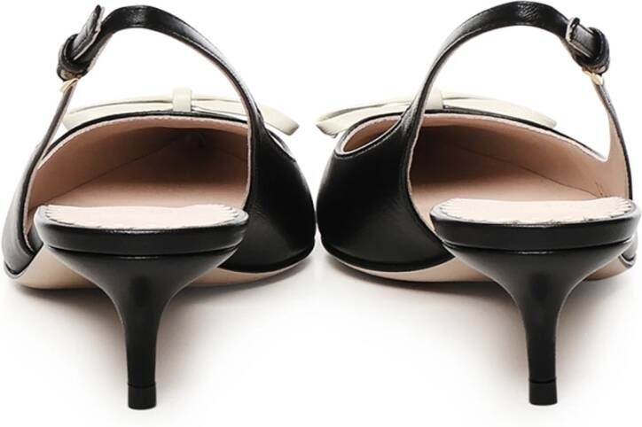 Valentino Garavani Zwarte Lakleren Slingback Strik Hakken Black Dames