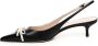 Valentino Garavani Zwarte Lakleren Slingback Strik Hakken Black Dames - Thumbnail 4