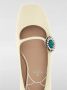 Valentino Garavani Zwarte leren ballerina`s met bloemversiering - Thumbnail 2
