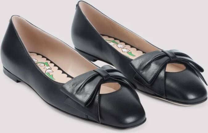 Valentino Garavani Zwarte Leren Ballerina's voor Vrouwen