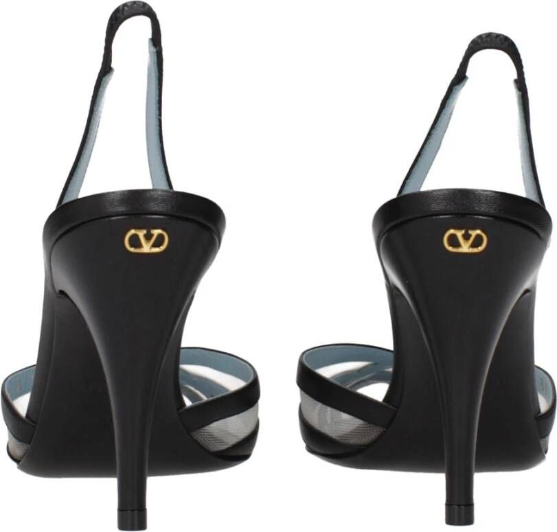 Valentino Garavani Zwarte leren hoge hakken pumps