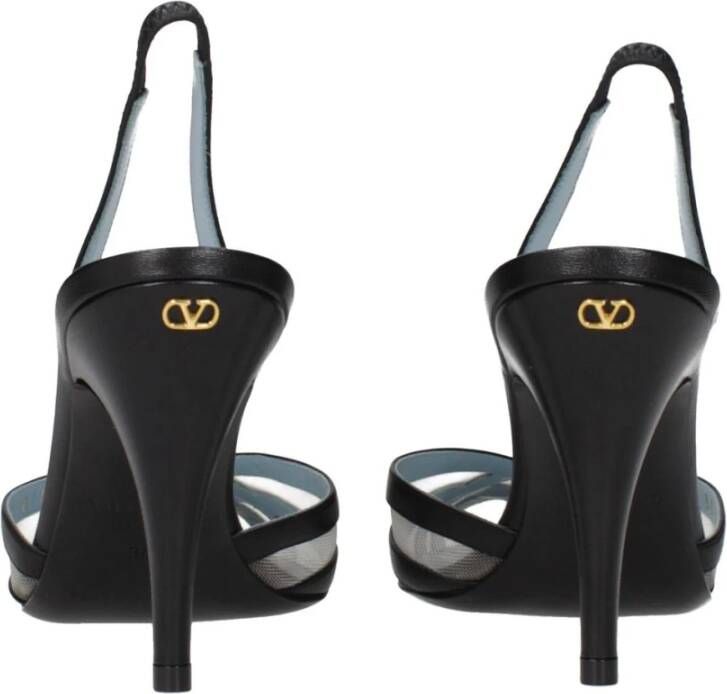 Valentino Garavani Zwarte leren hoge hakken pumps