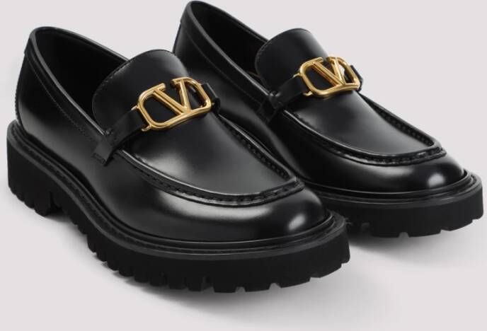Valentino Garavani Zwarte leren loafers