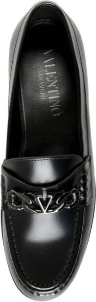 Valentino Garavani Zwarte Leren Loafers Aw24