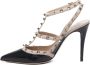 Valentino Garavani Zwarte Leren Rockstud Hakken Black Dames - Thumbnail 4
