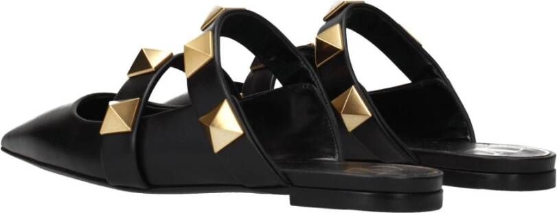 Valentino Garavani Zwarte leren sandaal met studs