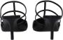 Valentino Garavani Zwarte leren platte sandalen met studs - Thumbnail 2