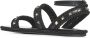 Valentino Garavani Zwarte leren sandalen met metalen studs - Thumbnail 2
