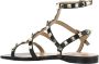 Valentino Garavani Zwarte leren sandalen met studs - Thumbnail 3