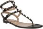 Valentino Garavani Rockstud Flat Flip-flop Sandals Zwart Dames - Thumbnail 2