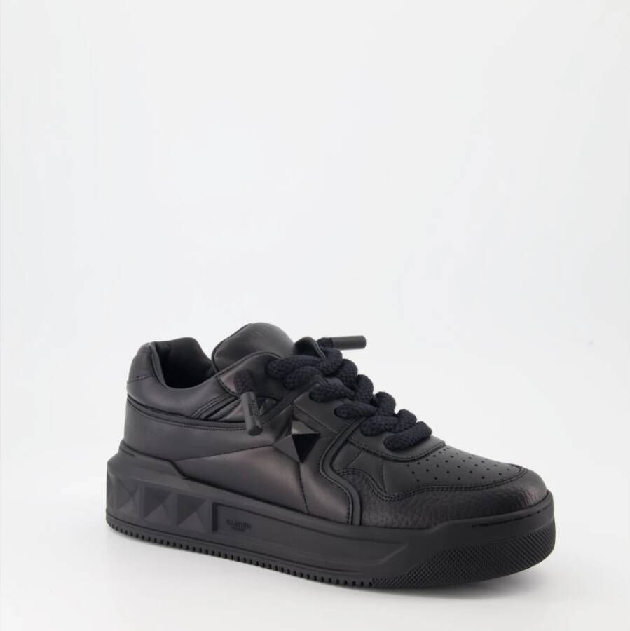Valentino Garavani Zwarte leren Stud Baskets Lente-Zomer 2025 Black Heren