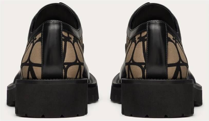 Valentino Garavani Zwarte platte schoenen Derby Iconographe Black Heren
