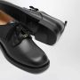Valentino Garavani Zwarte platte schoenen met veters - Thumbnail 2