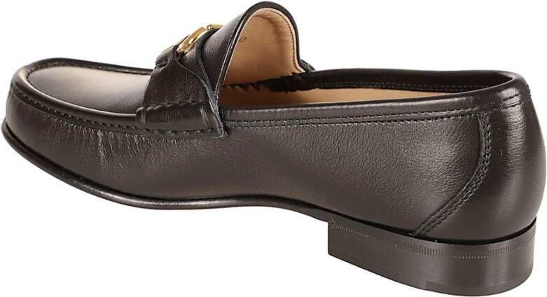 Valentino Garavani Zwarte platte schoenen VLogo Signature Loafer