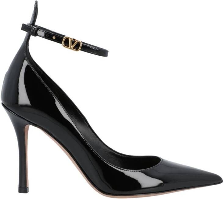Valentino Garavani Zwarte Rockstud Enkelband Hakken