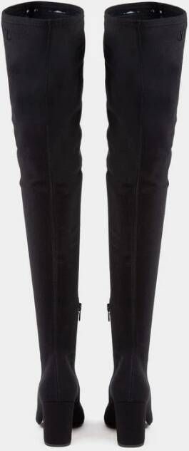 Valentino Garavani Zwarte Stoffen Overknee Laars