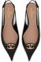 Valentino Garavani Zwarte VLogo leren slingback balletflats Black Dames - Thumbnail 2