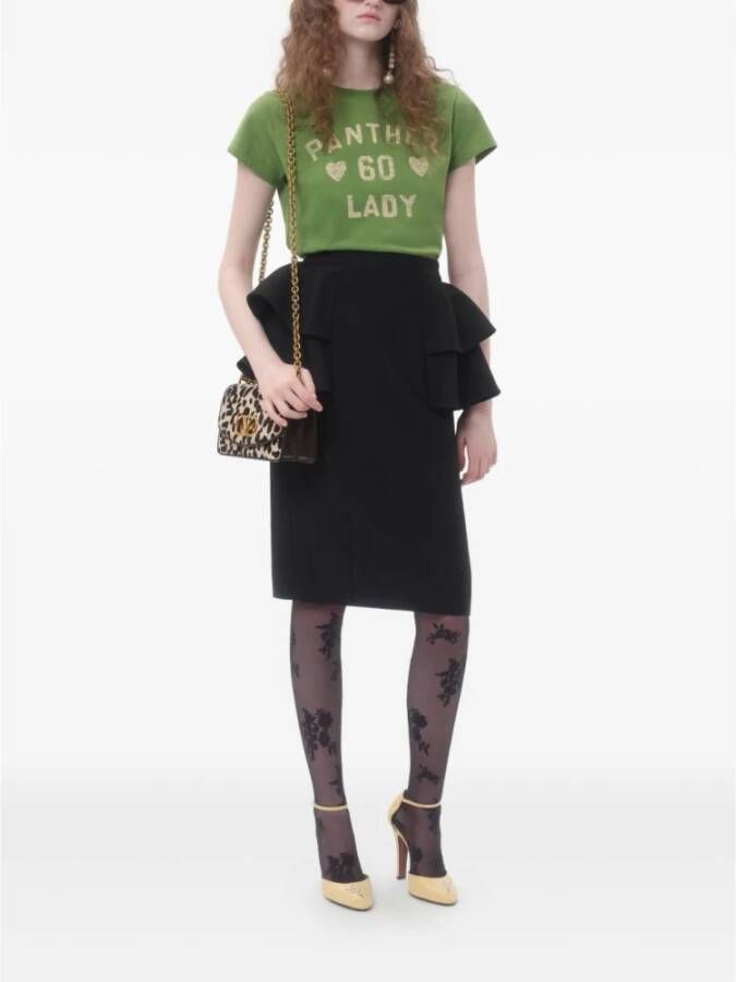 Valentino Groene Crew Neck Slogan Print T-shirts