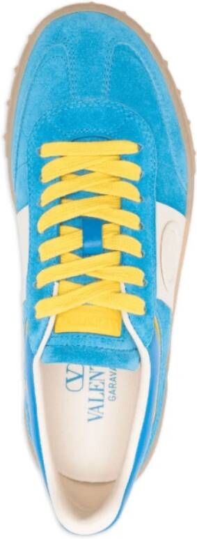 Valentino Lichtblauwe Suède Sneakers met Logo