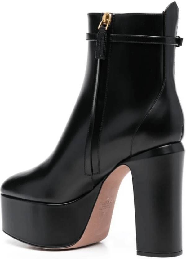 Valentino Logo-Gesp Enkellaarzen Black Dames