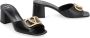 Valentino Garavani Zwarte Leren Logo Sandalen Black Dames - Thumbnail 2