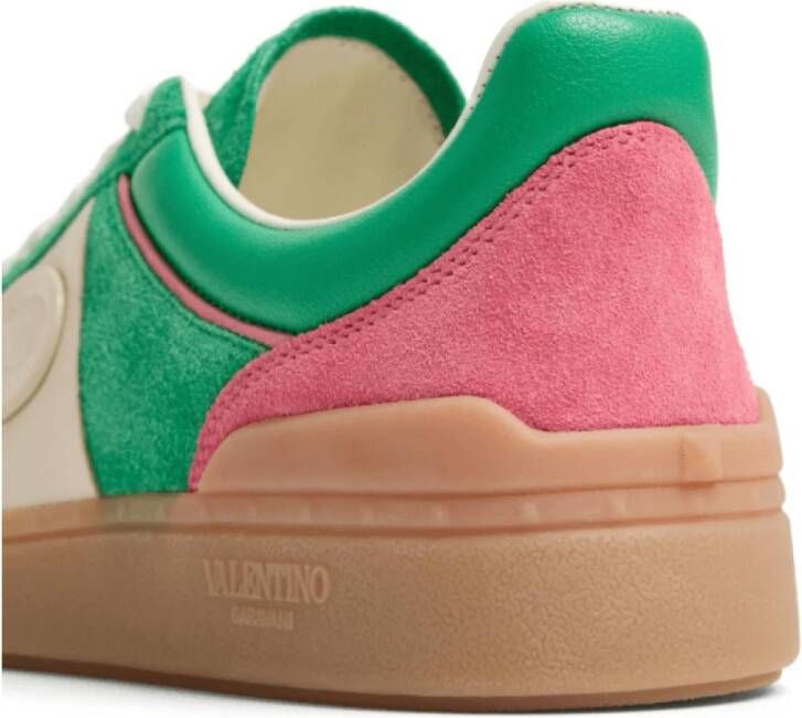 Valentino Panelled Crosta Sneakers in Groen Roze Wit