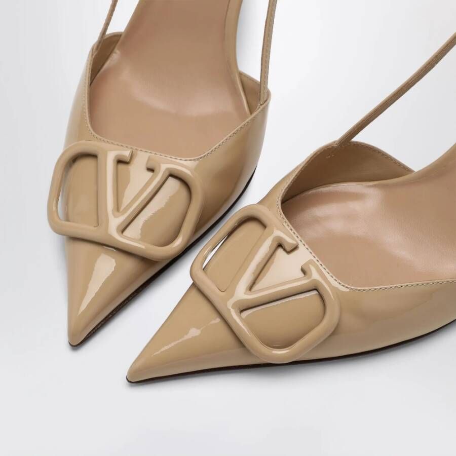 Valentino Platte Sandalen Slingback Vlogo Handtekening