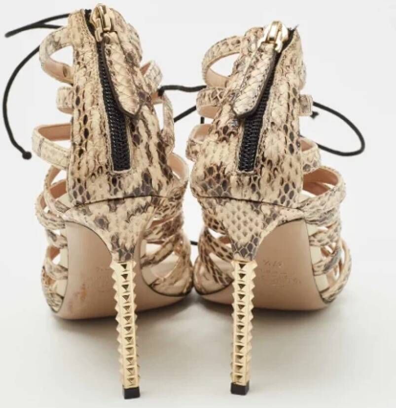 Valentino Vintage Pre-owned Fabric sandals Brown Dames