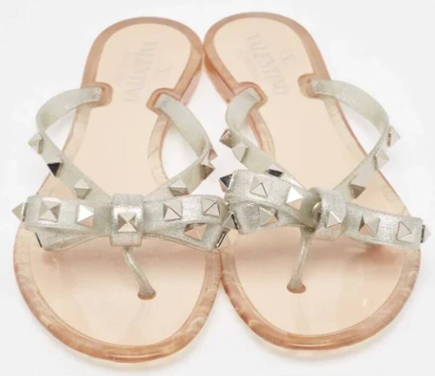 Valentino Vintage Pre-owned Fabric sandals Gray Dames