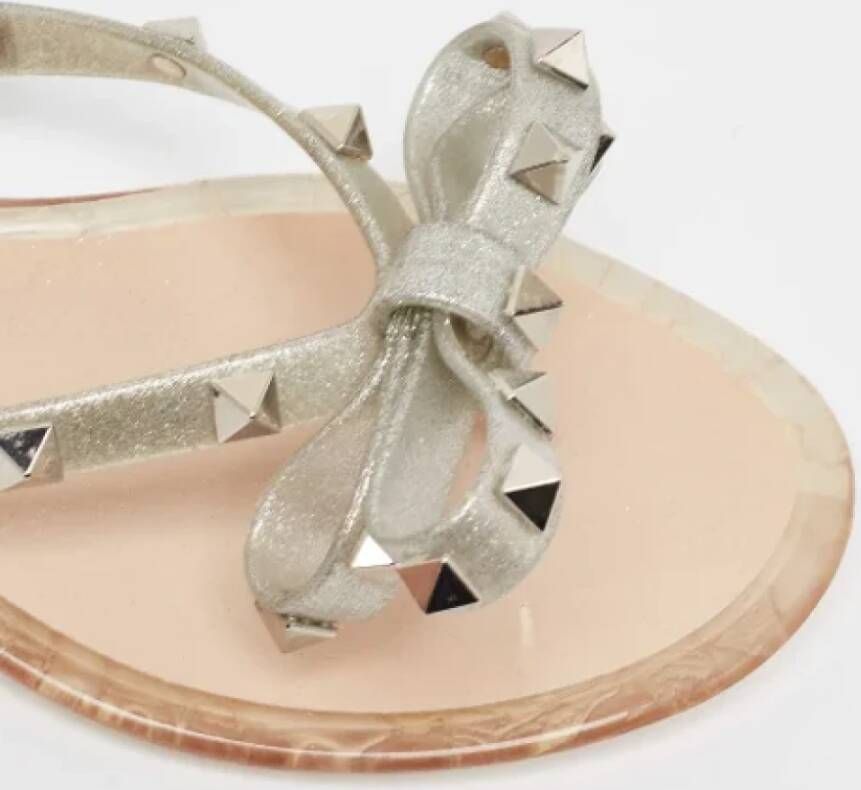 Valentino Vintage Pre-owned Fabric sandals Gray Dames