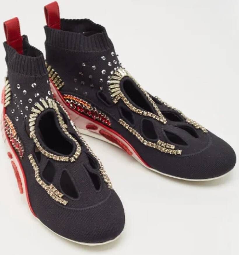 Valentino Vintage Pre-owned Fabric sneakers Black Dames