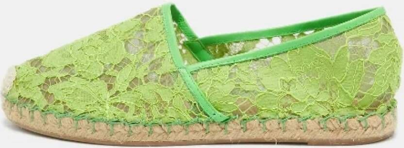 Valentino Vintage Pre-owned Lace espadrilles Green Dames