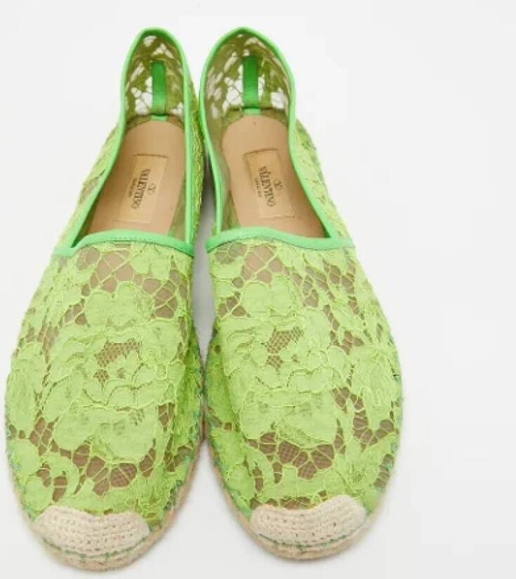 Valentino Vintage Pre-owned Lace espadrilles Green Dames