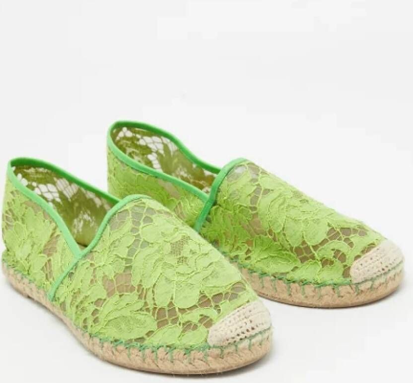 Valentino Vintage Pre-owned Lace espadrilles Green Dames