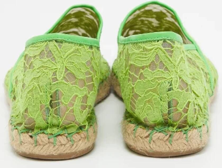 Valentino Vintage Pre-owned Lace espadrilles Green Dames